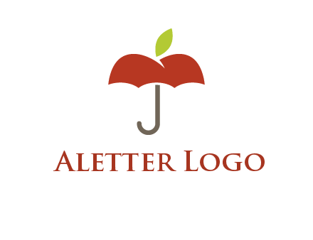 umbrella with an apple top logo