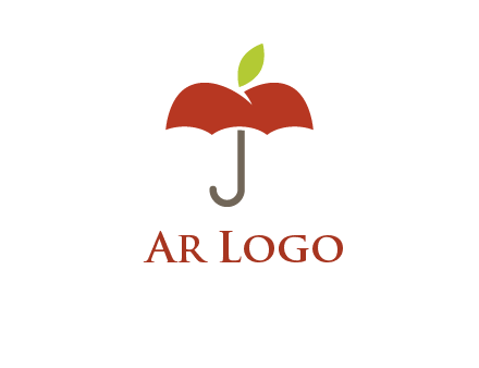 umbrella with an apple top logo