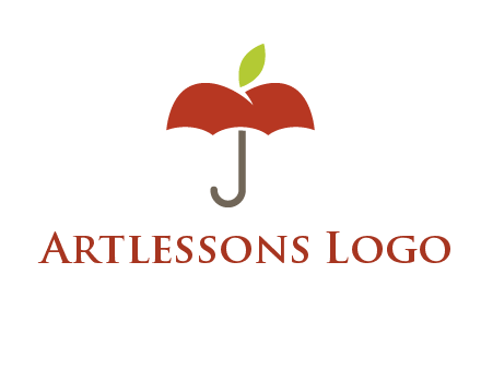 umbrella with an apple top logo