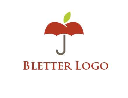 umbrella with an apple top logo