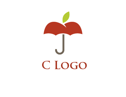 umbrella with an apple top logo