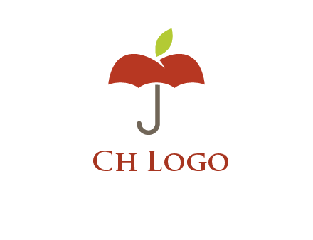 umbrella with an apple top logo