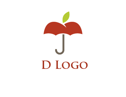 umbrella with an apple top logo