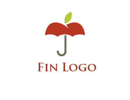 umbrella with an apple top logo