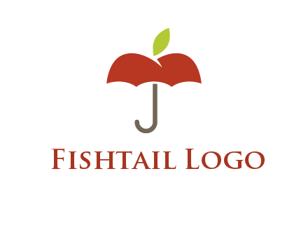 umbrella with an apple top logo