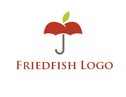 umbrella with an apple top logo