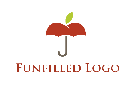 umbrella with an apple top logo