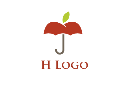 umbrella with an apple top logo