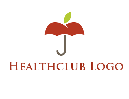 umbrella with an apple top logo