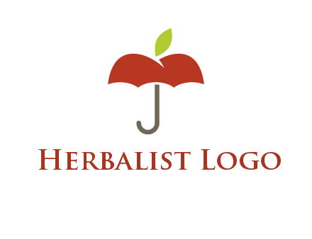 umbrella with an apple top logo