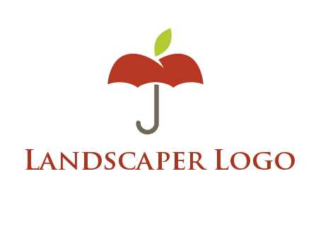 umbrella with an apple top logo