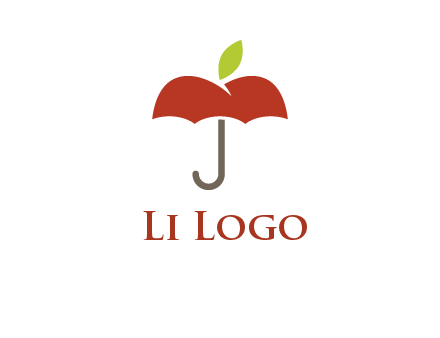 umbrella with an apple top logo