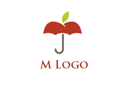 umbrella with an apple top logo