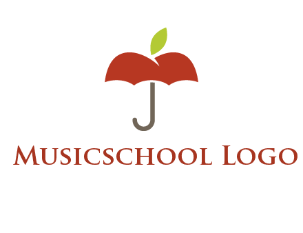 umbrella with an apple top logo