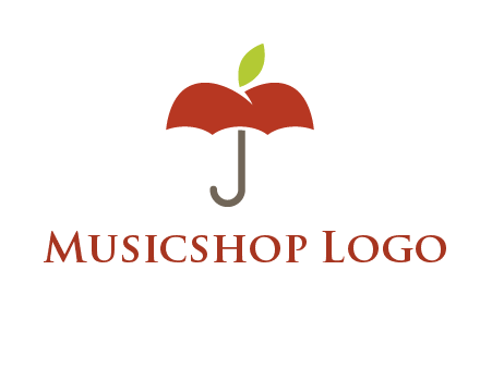 umbrella with an apple top logo