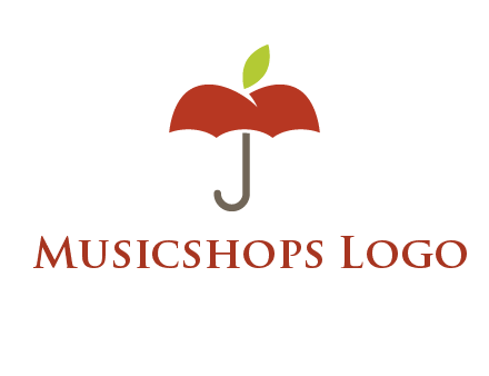 umbrella with an apple top logo