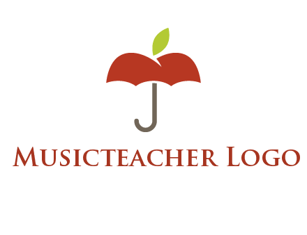 umbrella with an apple top logo