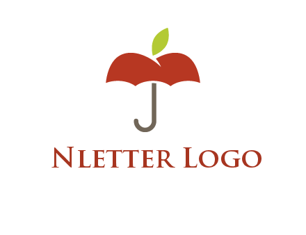 umbrella with an apple top logo