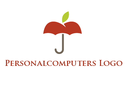 umbrella with an apple top logo