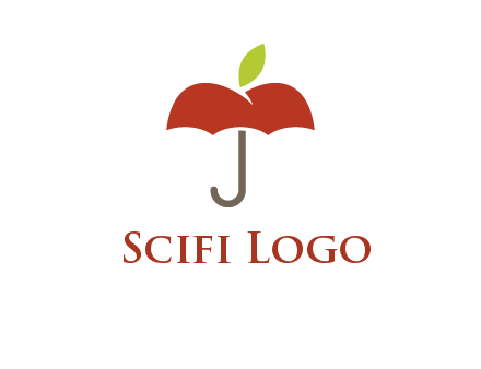 umbrella with an apple top logo