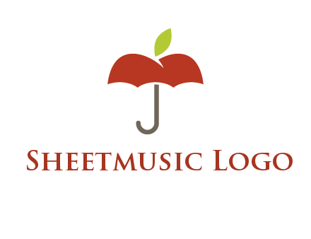 umbrella with an apple top logo