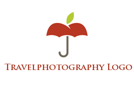 umbrella with an apple top logo