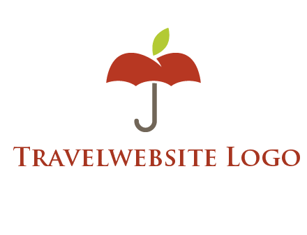 umbrella with an apple top logo