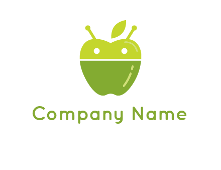 android mix with apple logo