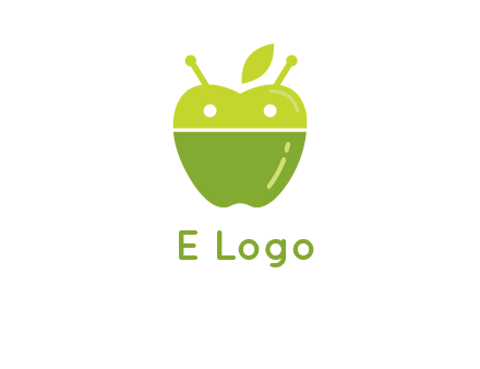 android mix with apple logo