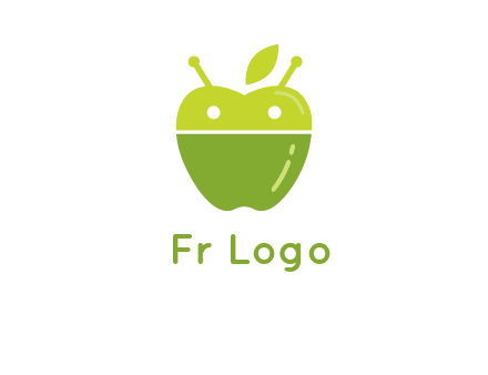 android mix with apple logo