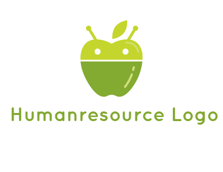 android mix with apple logo