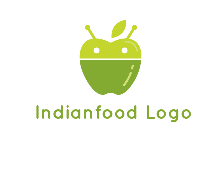 android mix with apple logo