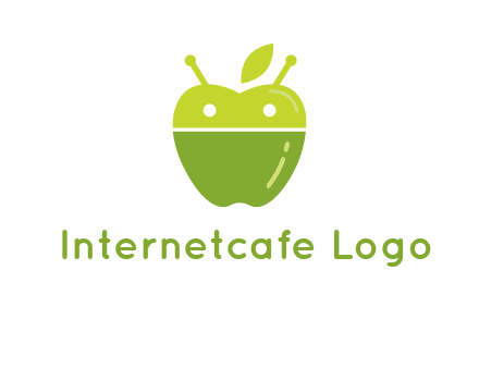 android mix with apple logo