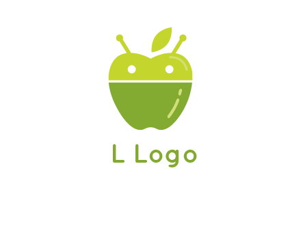 android mix with apple logo