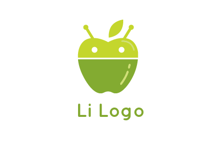 android mix with apple logo