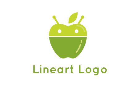 android mix with apple logo