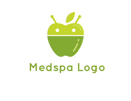 android mix with apple logo