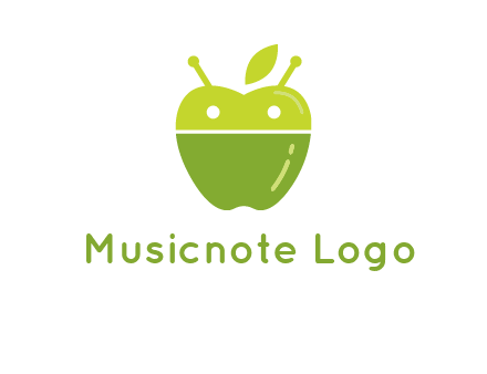 android mix with apple logo