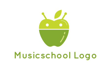 android mix with apple logo