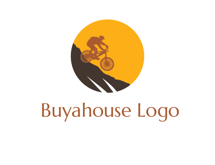 cycling down a mountain logo