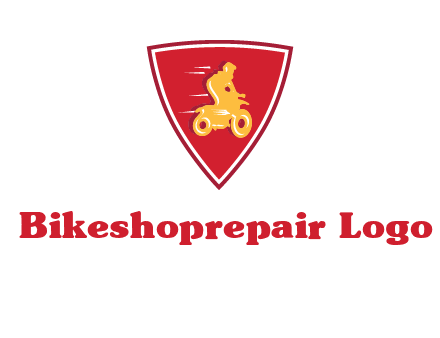 motorbike in shield logo