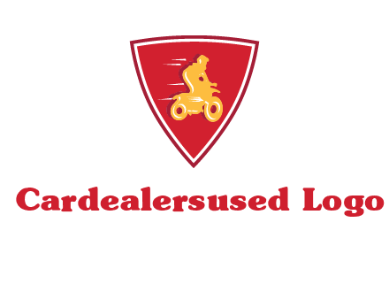 motorbike in shield logo