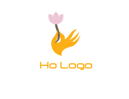 hand with flower logo