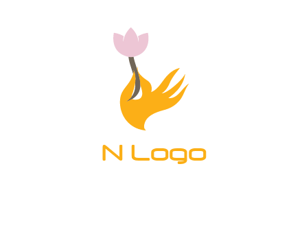 hand with flower logo