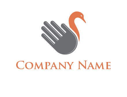 hand with duck logo