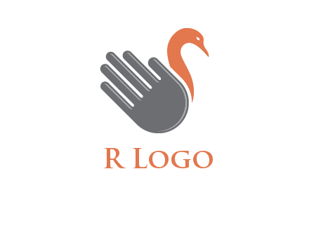 hand with duck logo