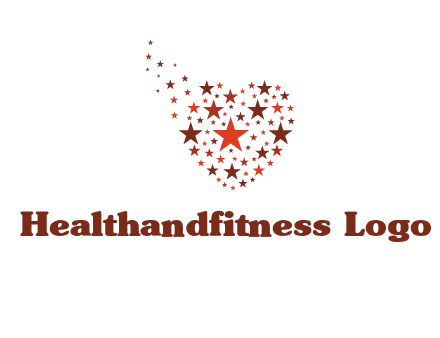 stars in heart shape logo