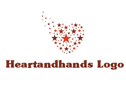 stars in heart shape logo