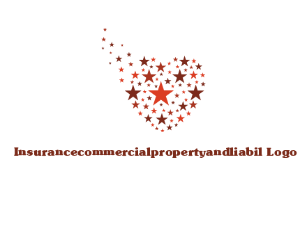 stars in heart shape logo