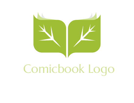 leaves with book icon